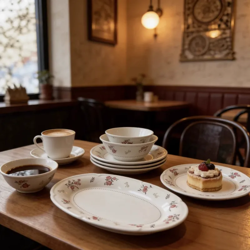 프렌치 플로럴 도자기 디저트 접시 tableware view 4