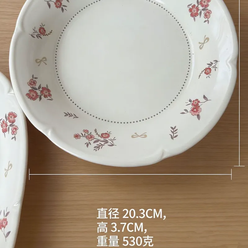 프렌치 플로럴 도자기 디저트 접시 tableware view 9
