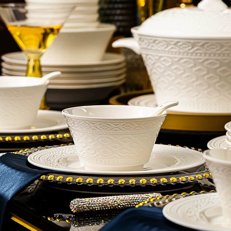 Relief Ceramic Rice Bowl