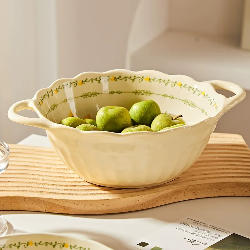 Ensemble bol à riz et assiette en céramique décor sous glaçure tableware view 3