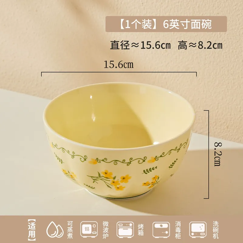 Ensemble bol à riz et assiette en céramique décor sous glaçure tableware view 8