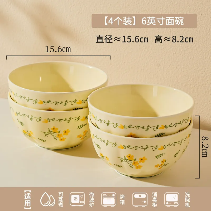 Ensemble bol à riz et assiette en céramique décor sous glaçure tableware view 9