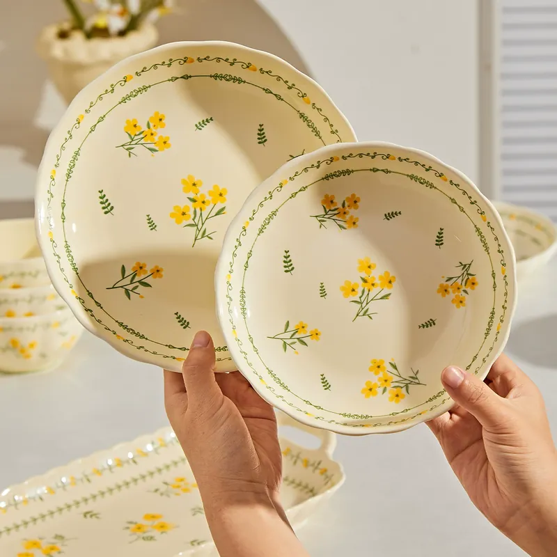 Pastoral Style Ceramic Dinner Plate tableware view 2