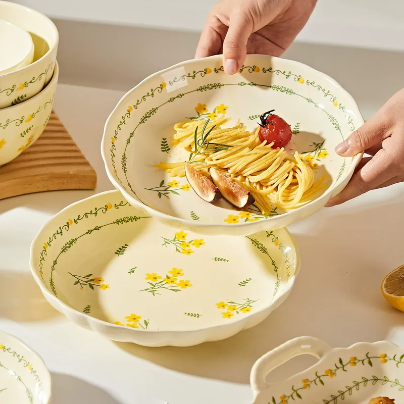Pastoral Style Ceramic Dinner Plate tableware view 3