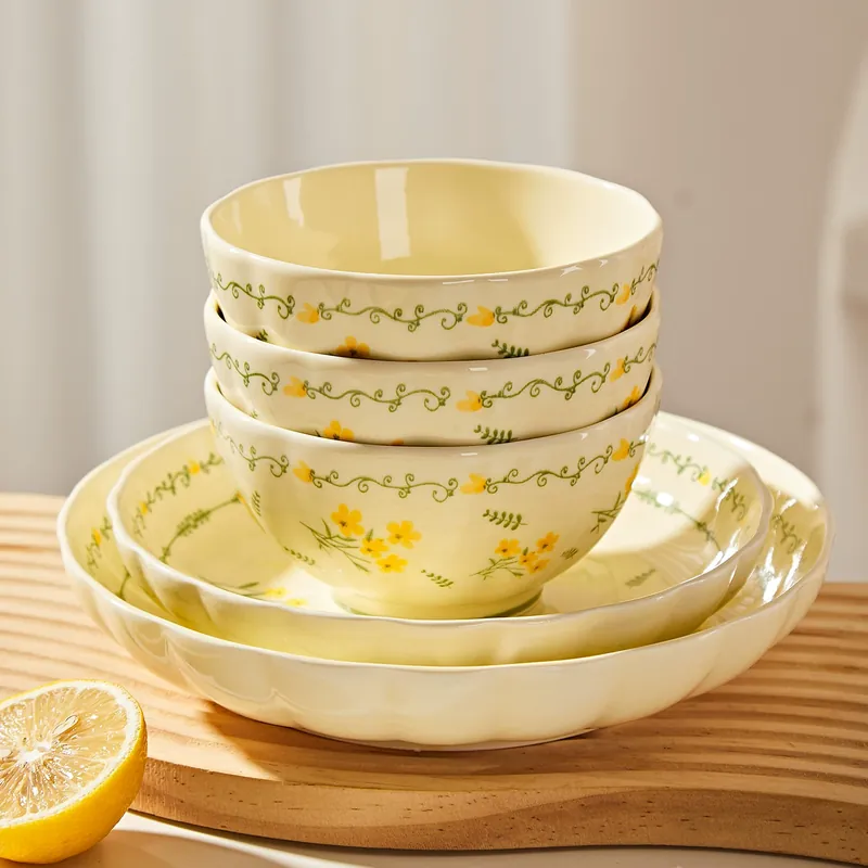 Pastoral Style Ceramic Dinner Plate tableware view 4