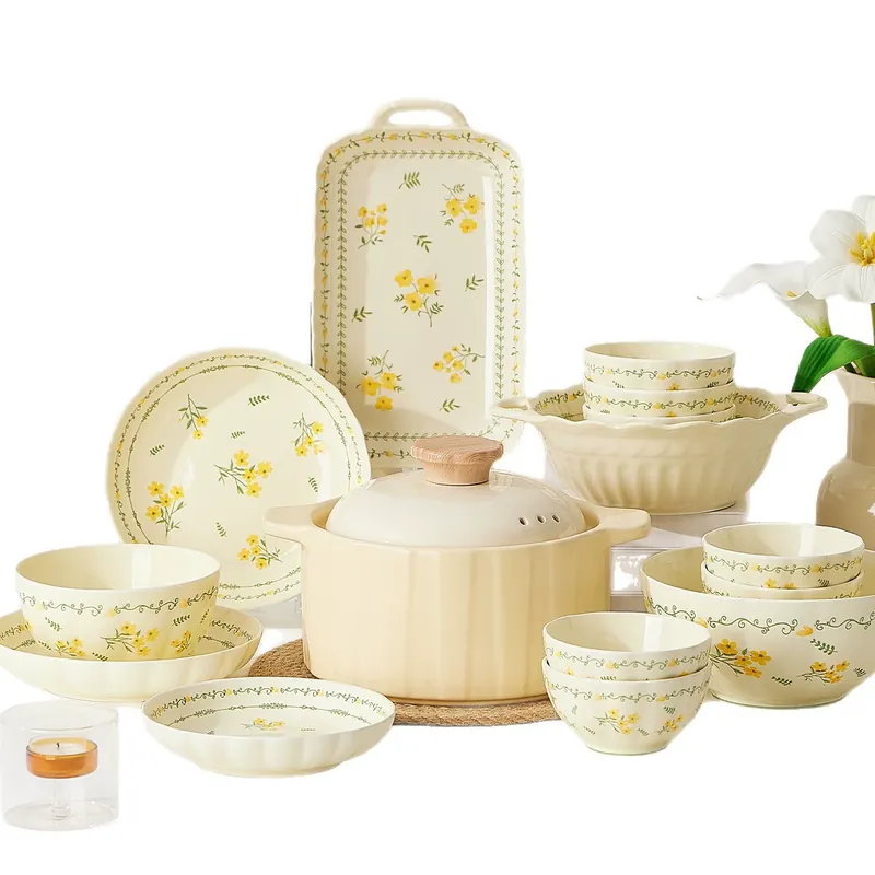 Pastoral Style Ceramic Dinner Plate tableware view 5