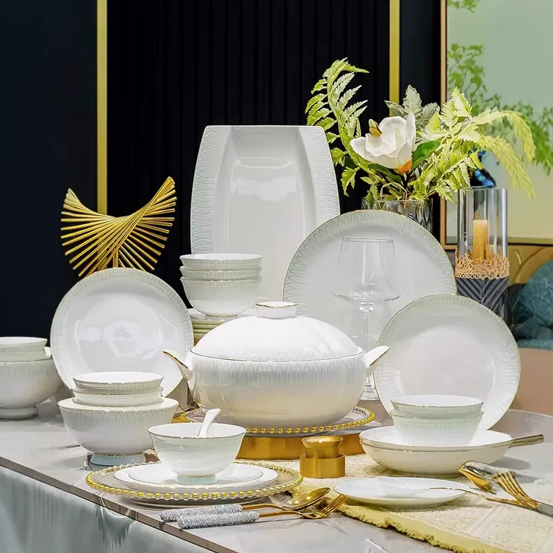 Tazón de arroz de porcelana de hueso tableware view 4