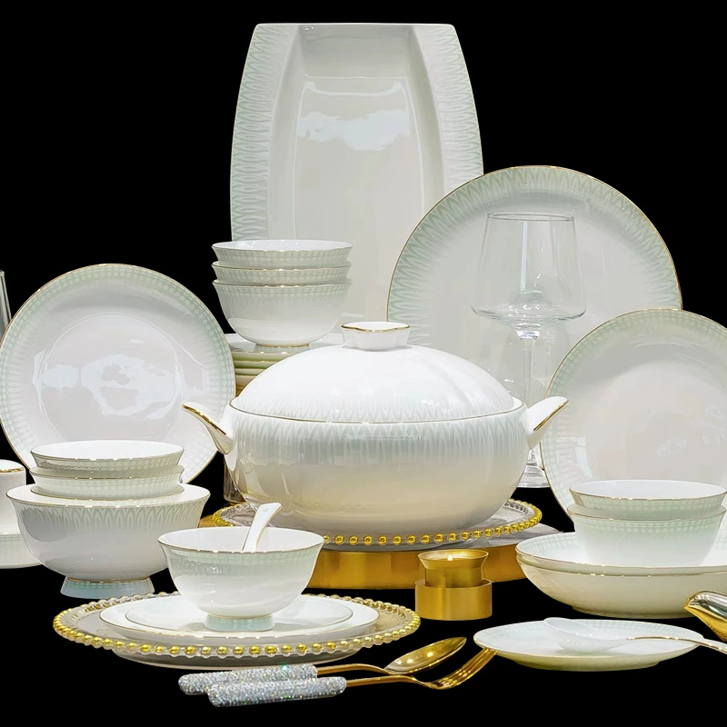 Tazón de arroz de porcelana de hueso tableware view 5