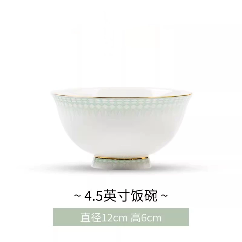 Tazón de arroz de porcelana de hueso tableware view 6