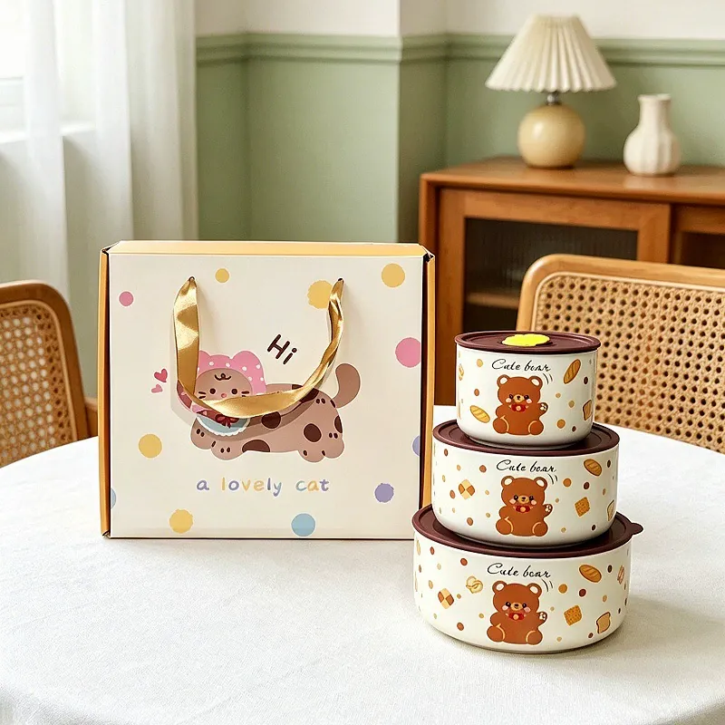 طقم أوعية تخزين سيراميك من 3 قطع tableware view 8