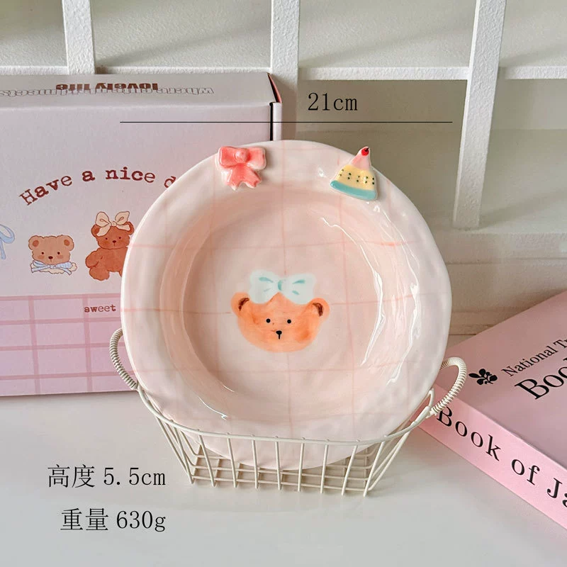 Service de table en céramique ours rose tableware view 11