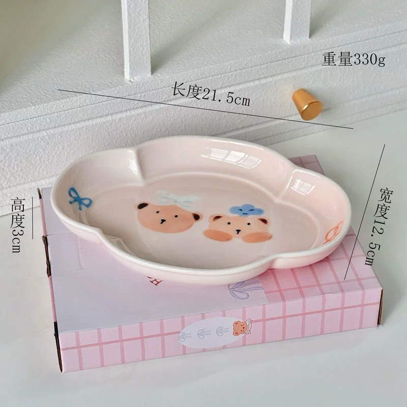 Service de table en céramique ours rose tableware view 12