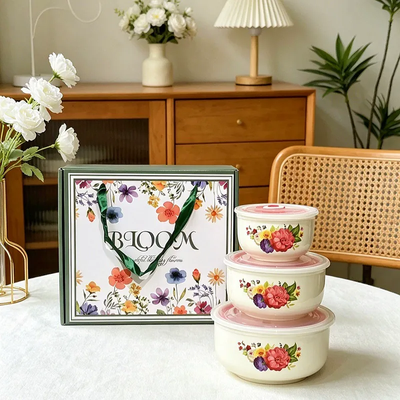 Ensemble de bols de rangement en céramique avec couvercles tableware view 8