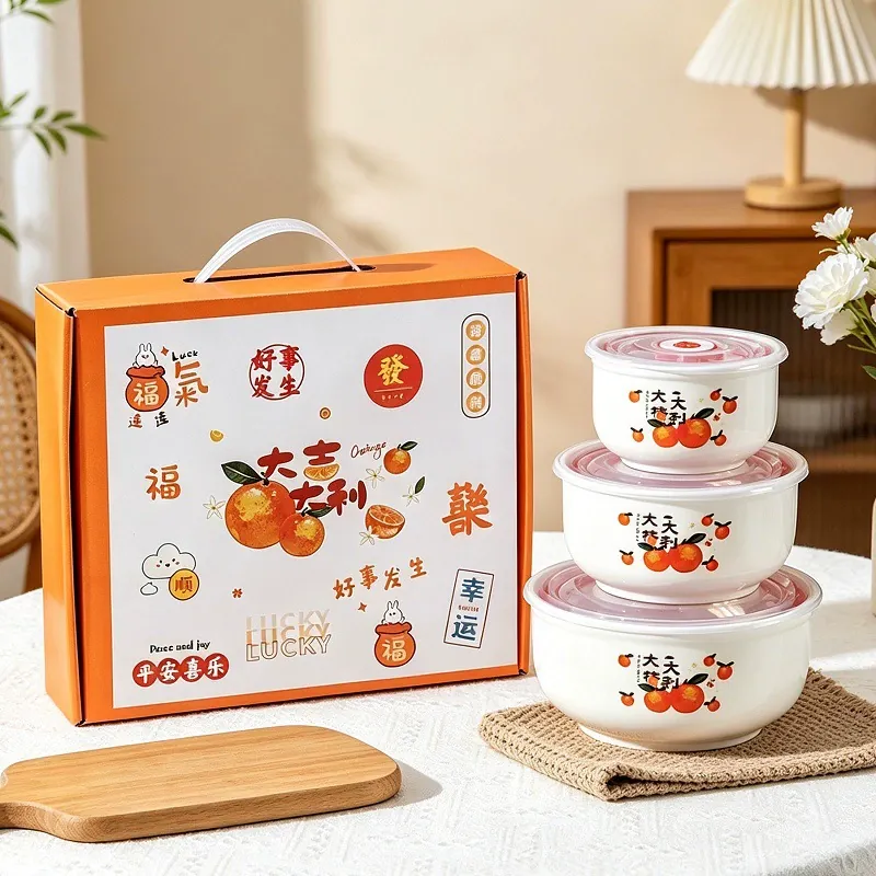 Ensemble de bols de rangement en céramique avec couvercles tableware view 10
