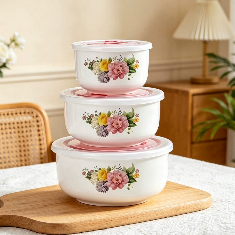 Ensemble de bols de rangement en céramique avec couvercles tableware view 11