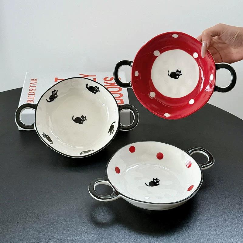 고양이 귀 도자기 수프 볼 tableware view 4