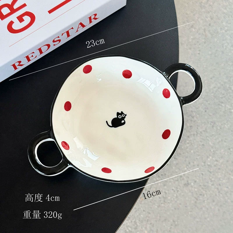 고양이 귀 도자기 수프 볼 tableware view 7
