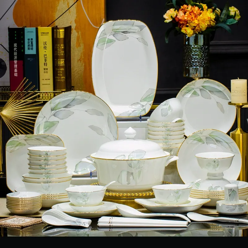 New Chinese Style Bone China Tableware Set