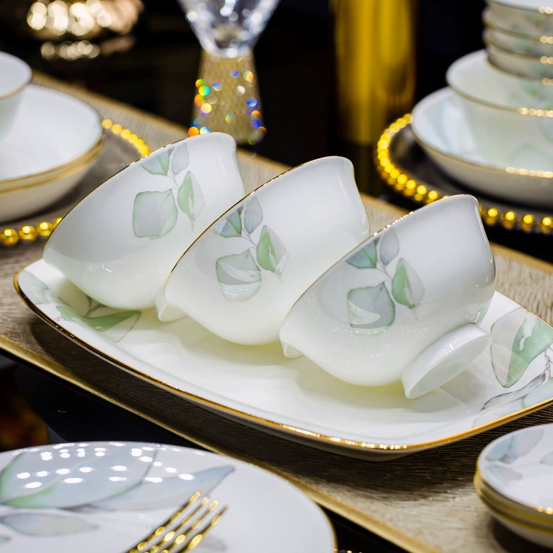 Set de vaisselle en porcelaine osseuse de style chinois moderne tableware view 2