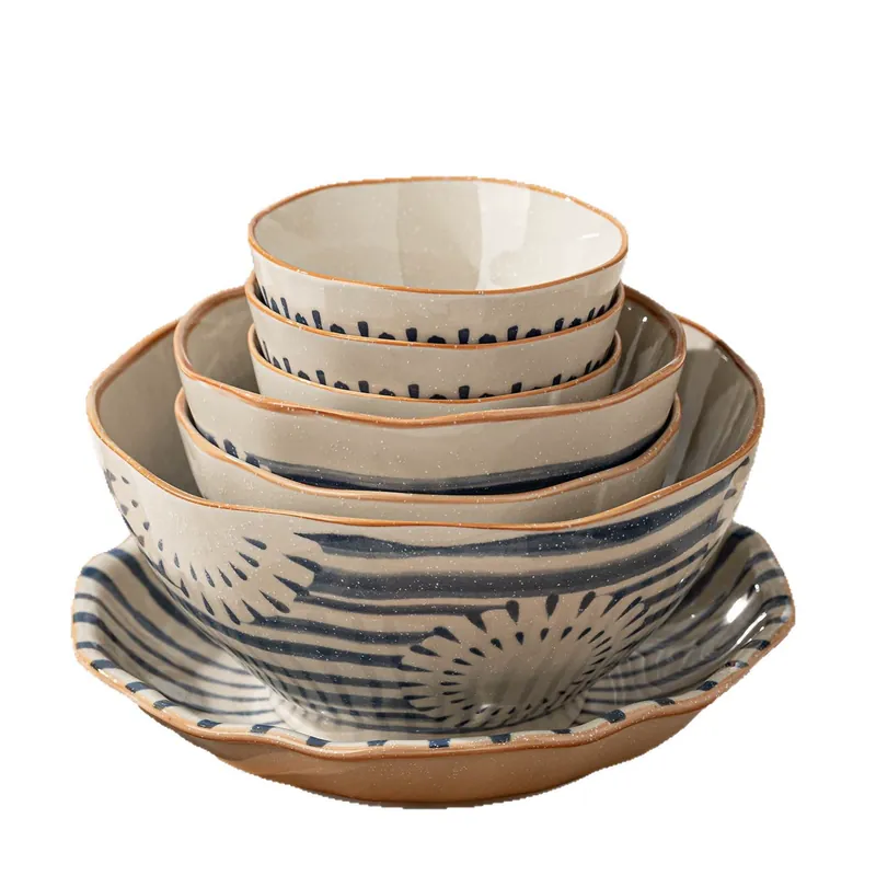 Japanese Retro Ceramic Bowl Set tableware view 5