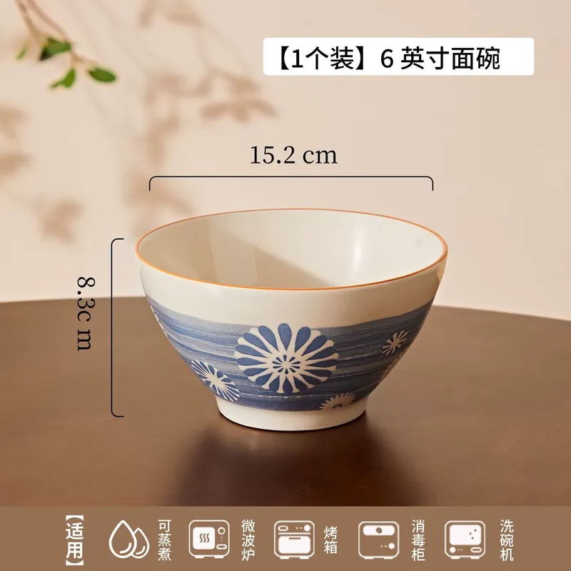 Japanese Retro Ceramic Bowl Set tableware view 11