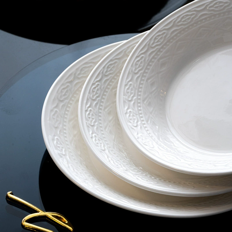 Relief Ceramic Dinner Plate tableware view 2