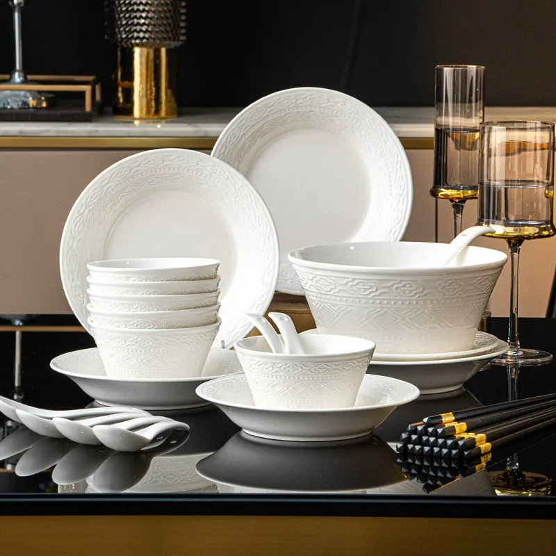 Relief Ceramic Dinner Plate tableware view 4