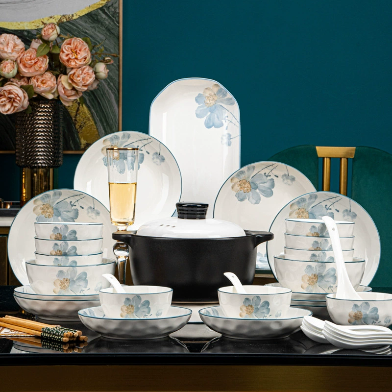 Japanese Underglaze Ceramic Tableware Set