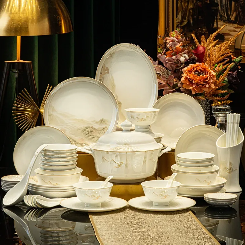 Large Bone China Tableware Set