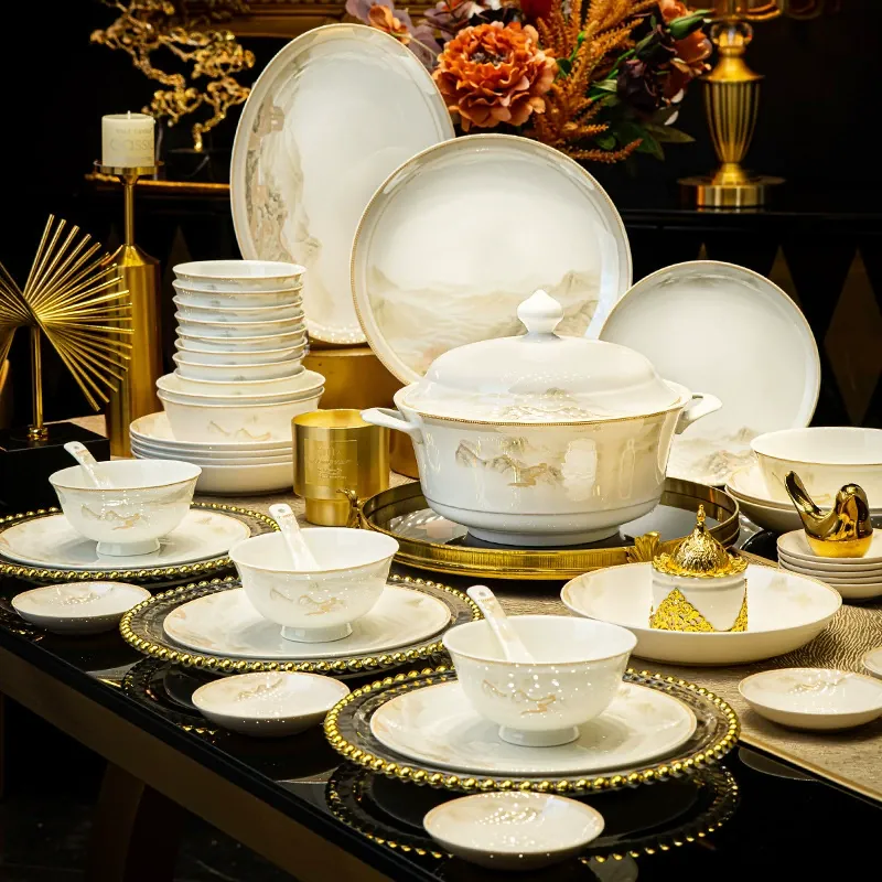 Large Bone China Tableware Set tableware view 2