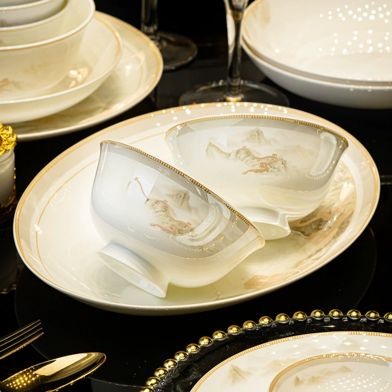 Large Bone China Tableware Set tableware view 3