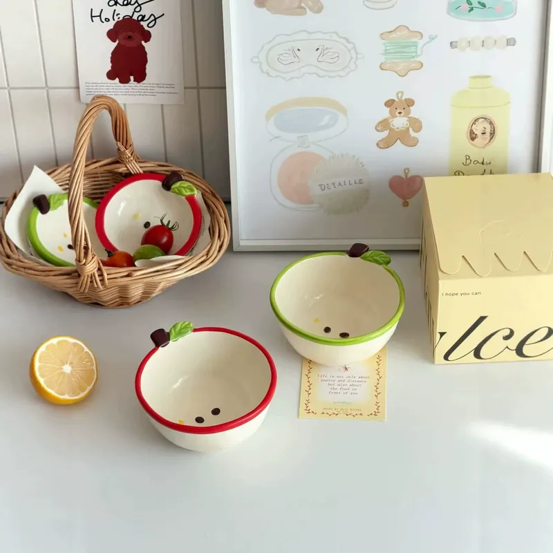طقم أطباق تفاحة خزفي tableware view 2