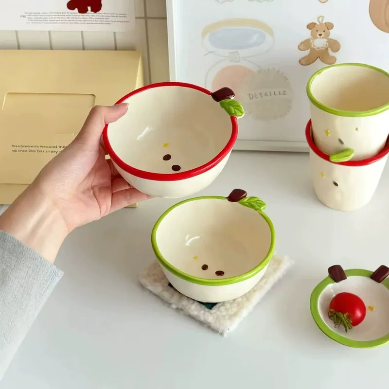 طقم أطباق تفاحة خزفي tableware view 3