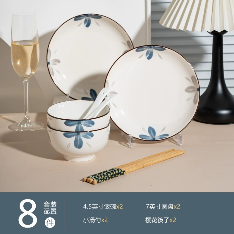 Japanese Orchid Ceramic Tableware Set tableware view 6