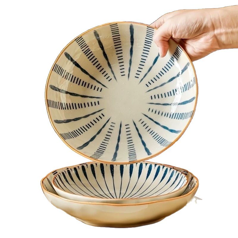 Japanese Round Ceramic Soup Plate tableware view 5