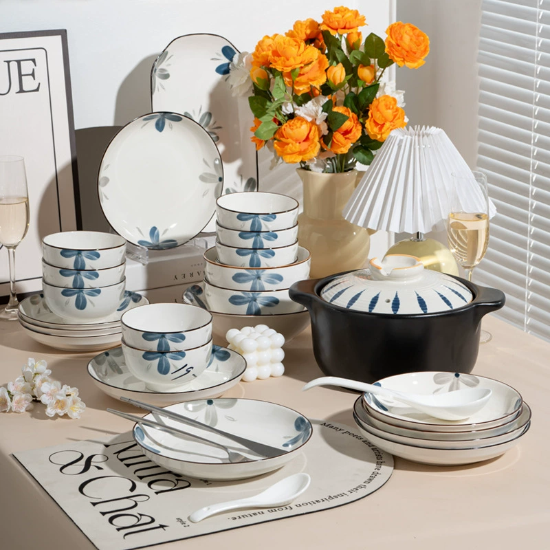 Japanese Orchid Ceramic Tableware Set