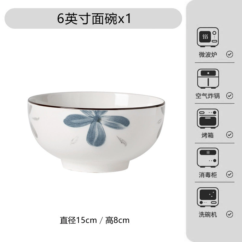Набор керамической посуды с японской орхидеей tableware view 7
