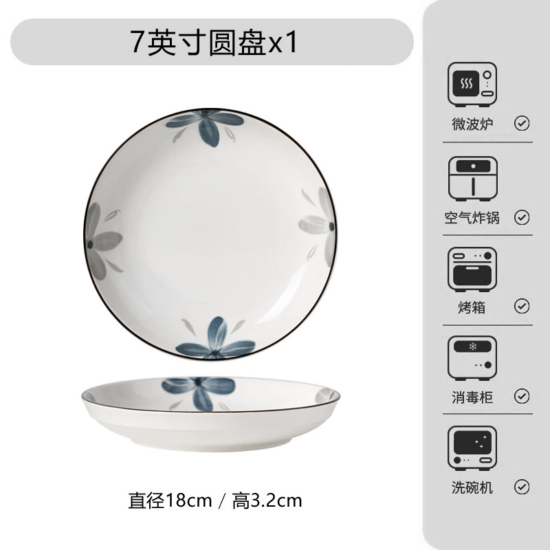 Набор керамической посуды с японской орхидеей tableware view 9