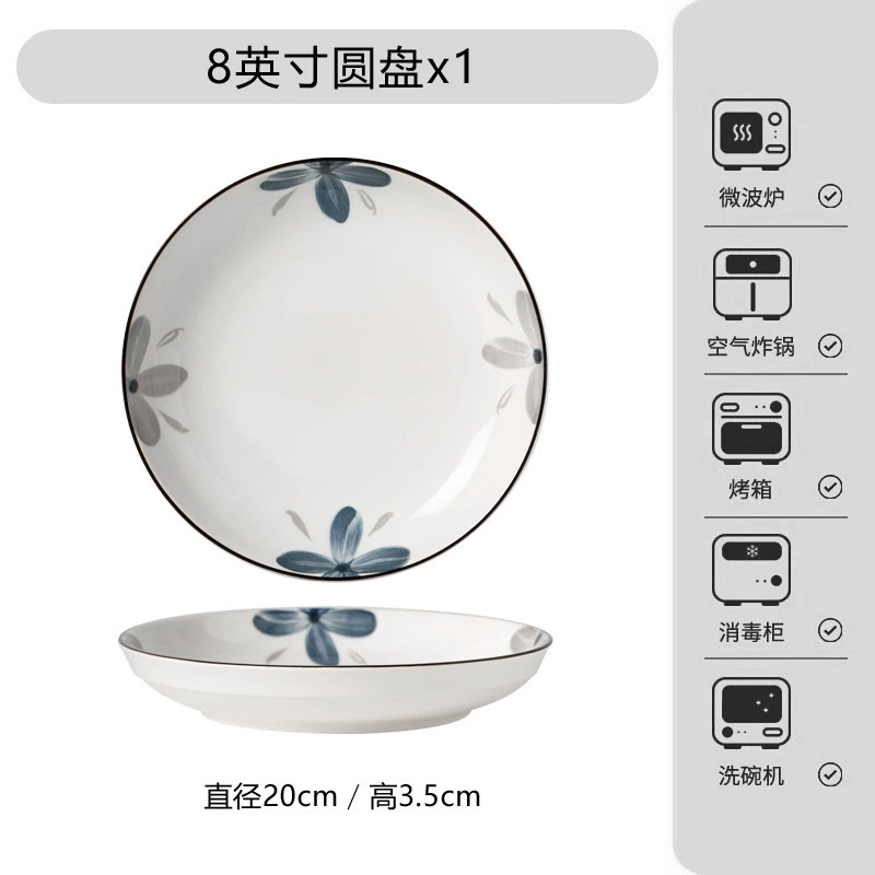 Набор керамической посуды с японской орхидеей tableware view 10