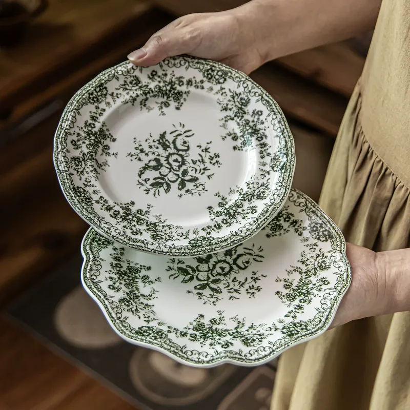 Floral French Countryside Ceramic Plate tableware view 3