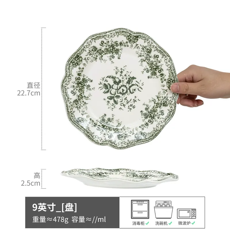 Floral French Countryside Ceramic Plate tableware view 6