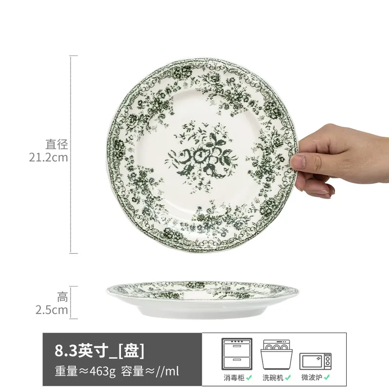 Floral French Countryside Ceramic Plate tableware view 7