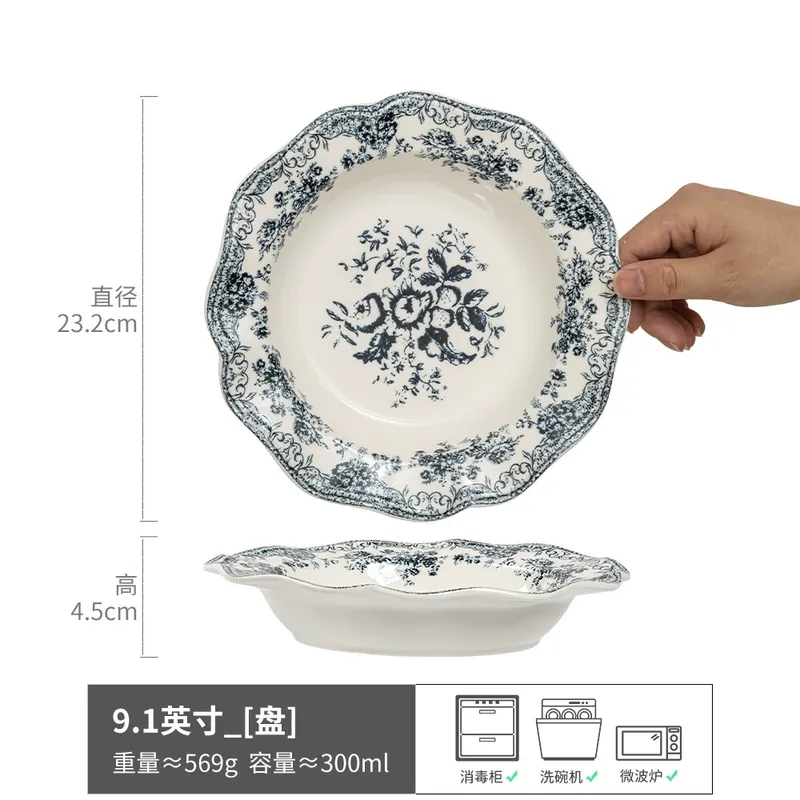 Floral French Countryside Ceramic Plate tableware view 8