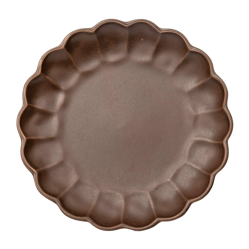 طبق سيراميك ياباني بحافة زهرية tableware view 5