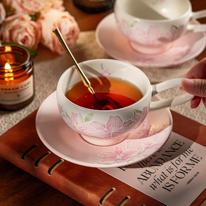 Porcelain Coffee Cup and Saucer Set