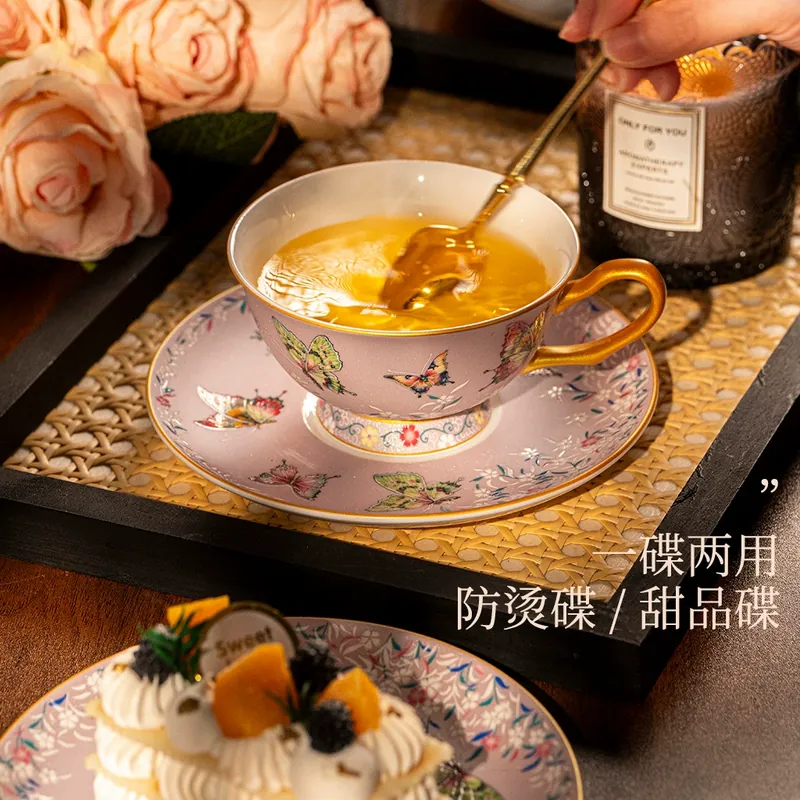 Porcelain Coffee Cup and Saucer Set tableware view 4