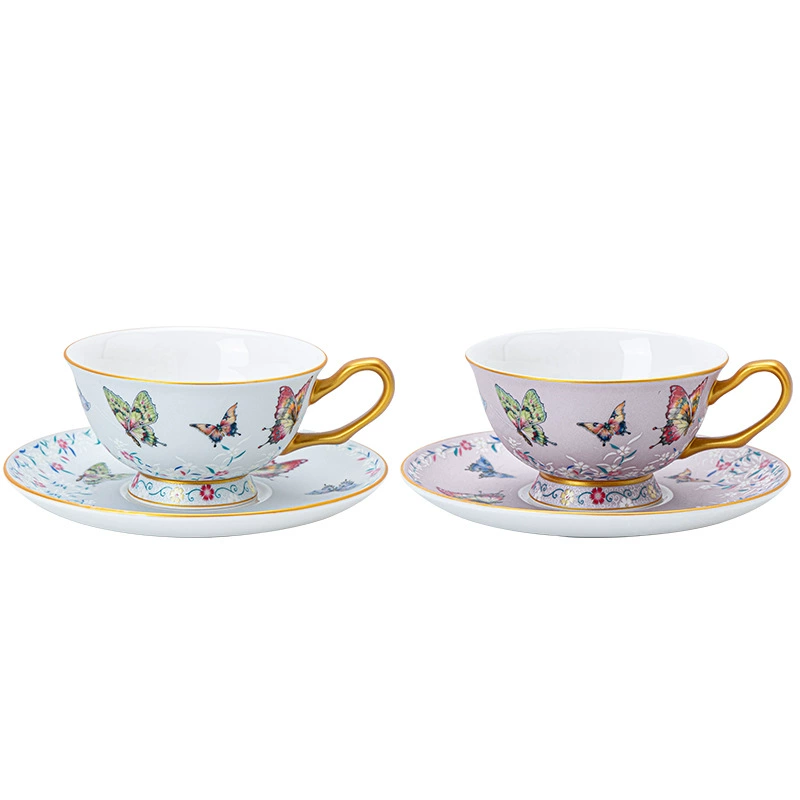 Porcelain Coffee Cup and Saucer Set tableware view 5