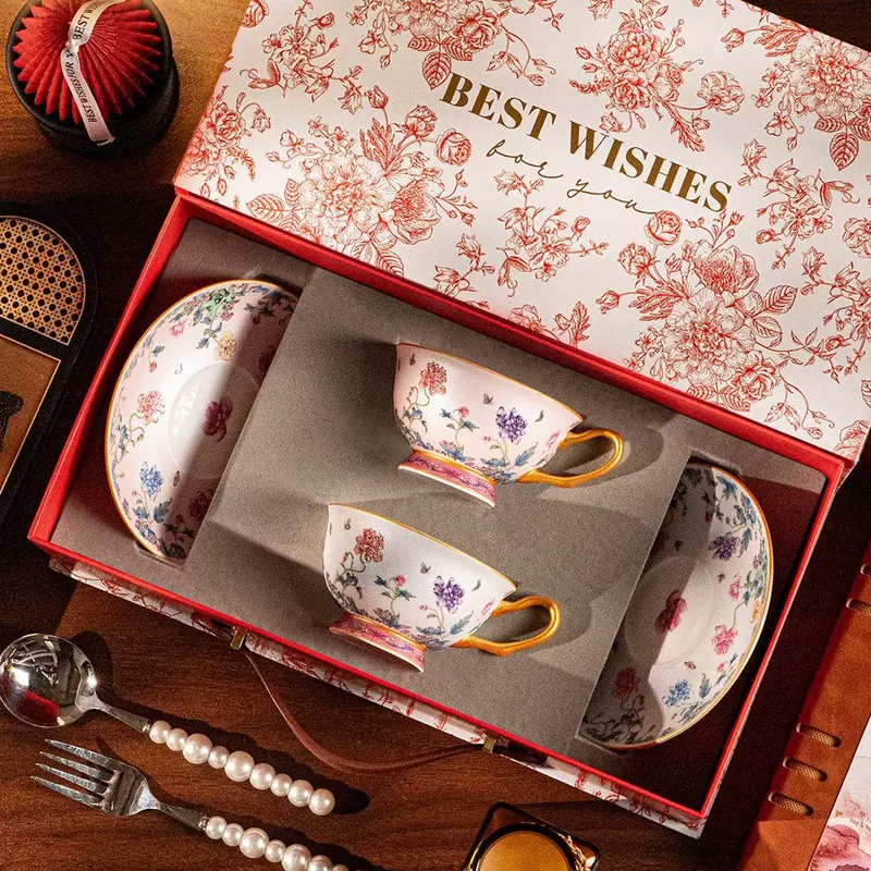 Porcelain Coffee Cup and Saucer Set