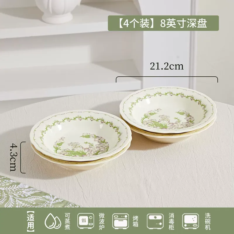 French Style Ceramic Dinner Plate tableware view 12