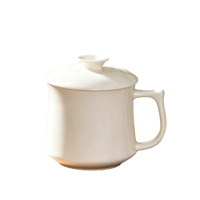 كوب سيراميك أبيض مع غطاء tableware view 5